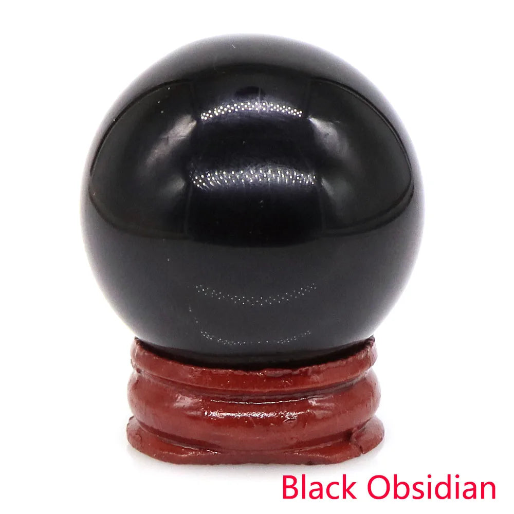 Natural Gemstone Crystal Ball with Stand