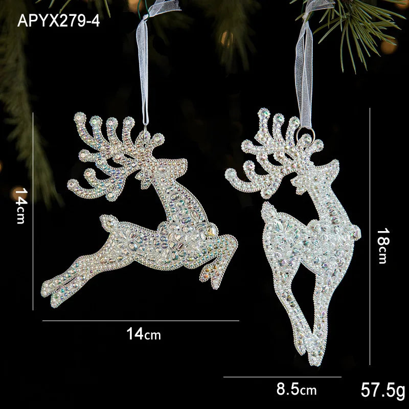 Acrylic Snowflake & Reindeer Christmas Pendant