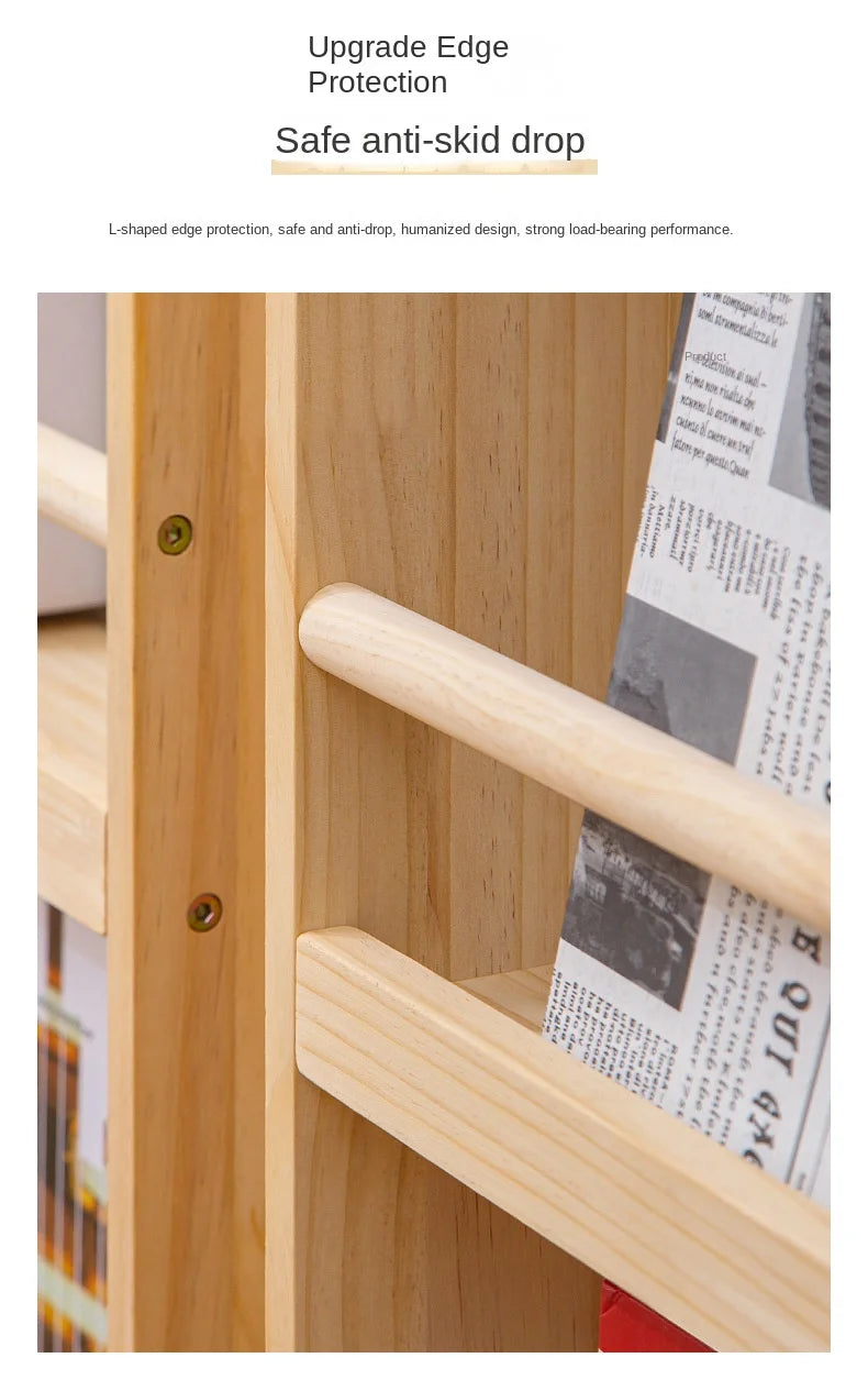 Solid Wood Narrow Bookshelf