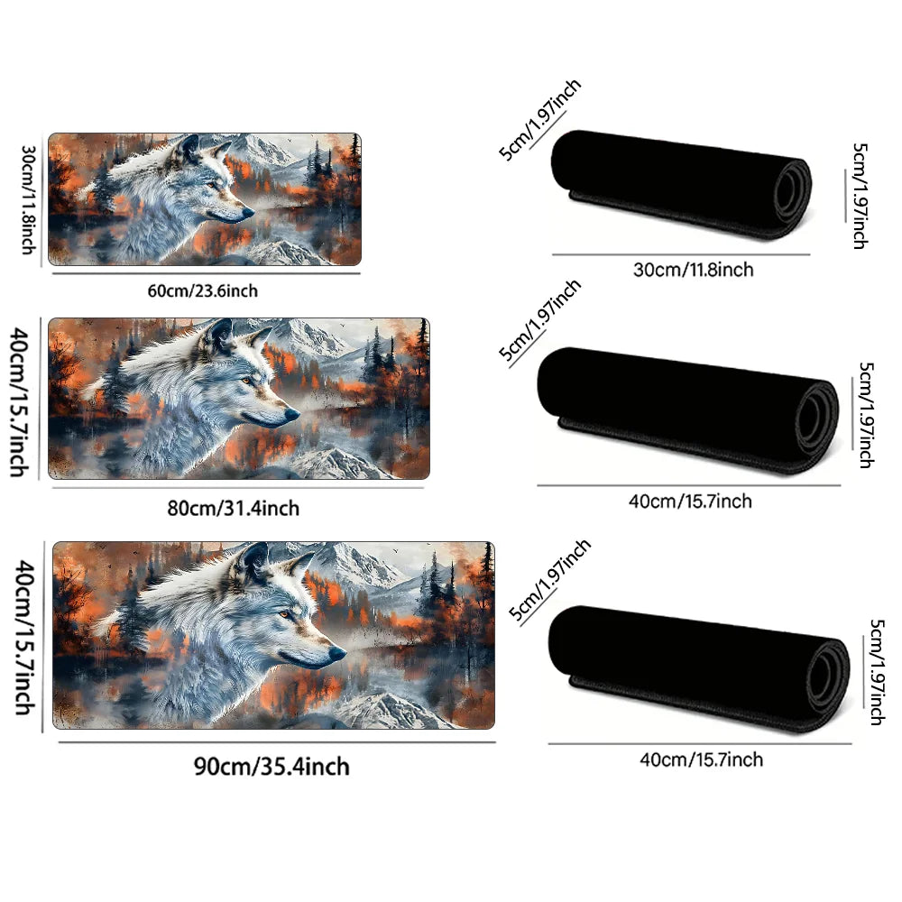 Mystery Wolf Aesthetic Desk Mat