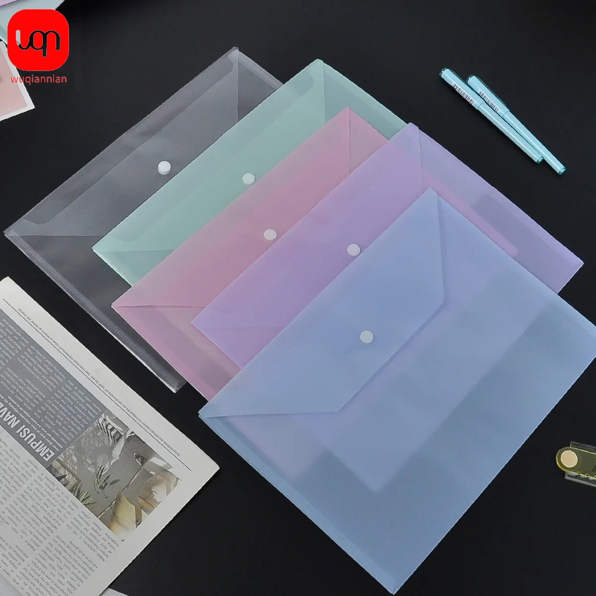 5PCS Clear Reusable Plastic Envelopes