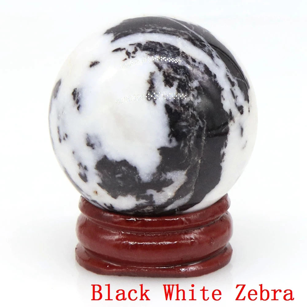 Natural Gemstone Crystal Ball with Stand