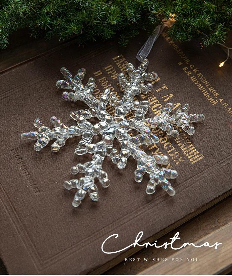 Acrylic Snowflake & Reindeer Christmas Pendant