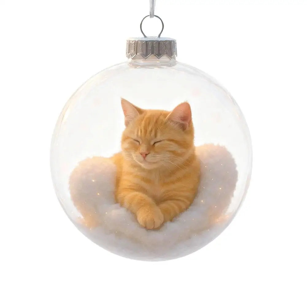 Cat Acrylic Christmas Ball Ornament