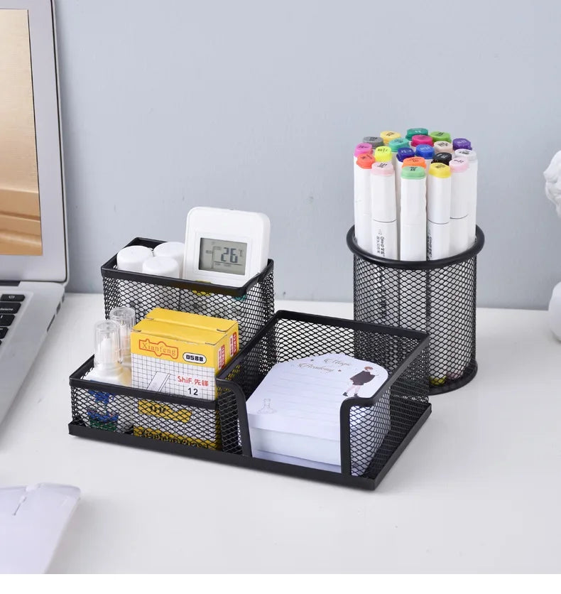 Metal Mesh Pen Holder – Desk Organizer for Office & School