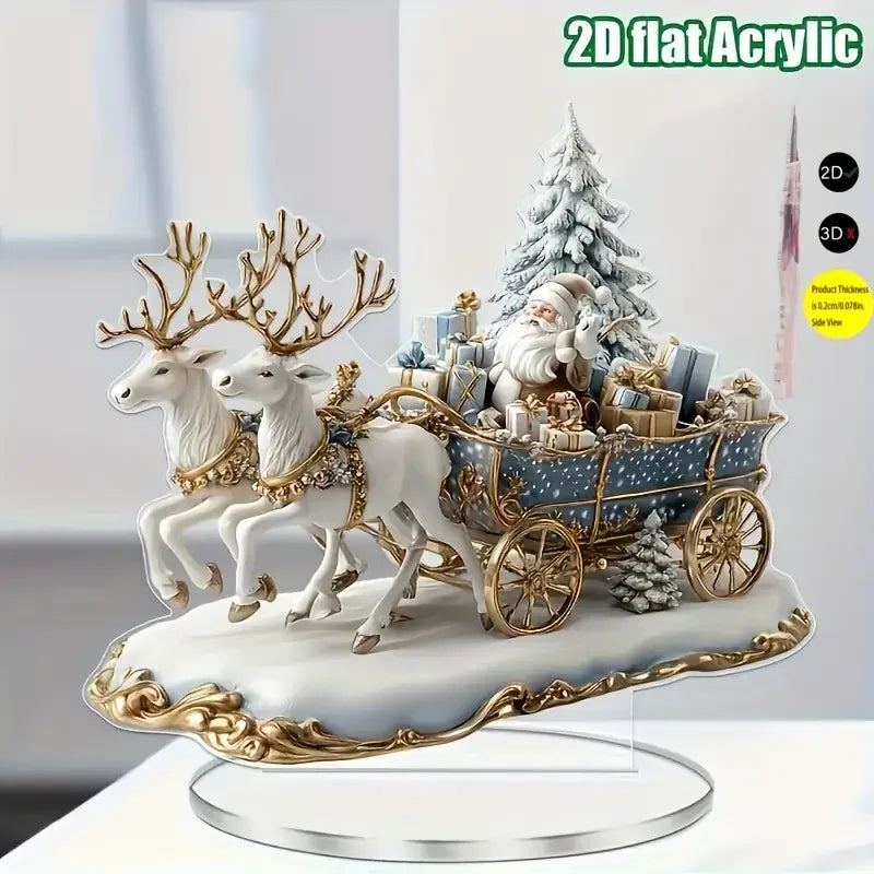 Santa & Reindeer Sled Tabletop Decor