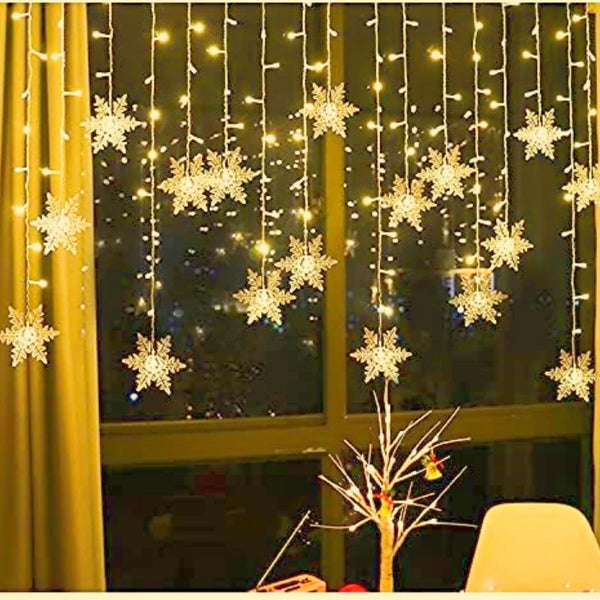 3.2M Snowflake Curtain String Lights