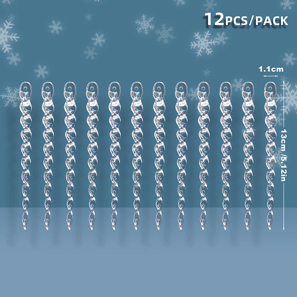 Clear Hanging Icicle Ornaments Set