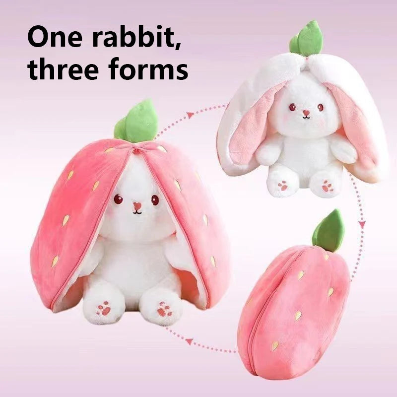 Reversible Bunny Plush Toy Pillow