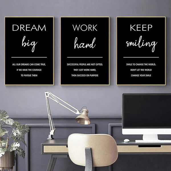 Black and White Motivational Canvas Art