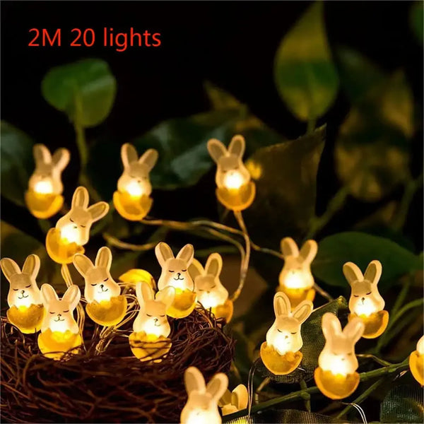 Easter Rabbit & Carrot LED String Lights
