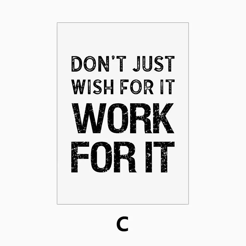 Black and White Inspirational Quote Canvas Art