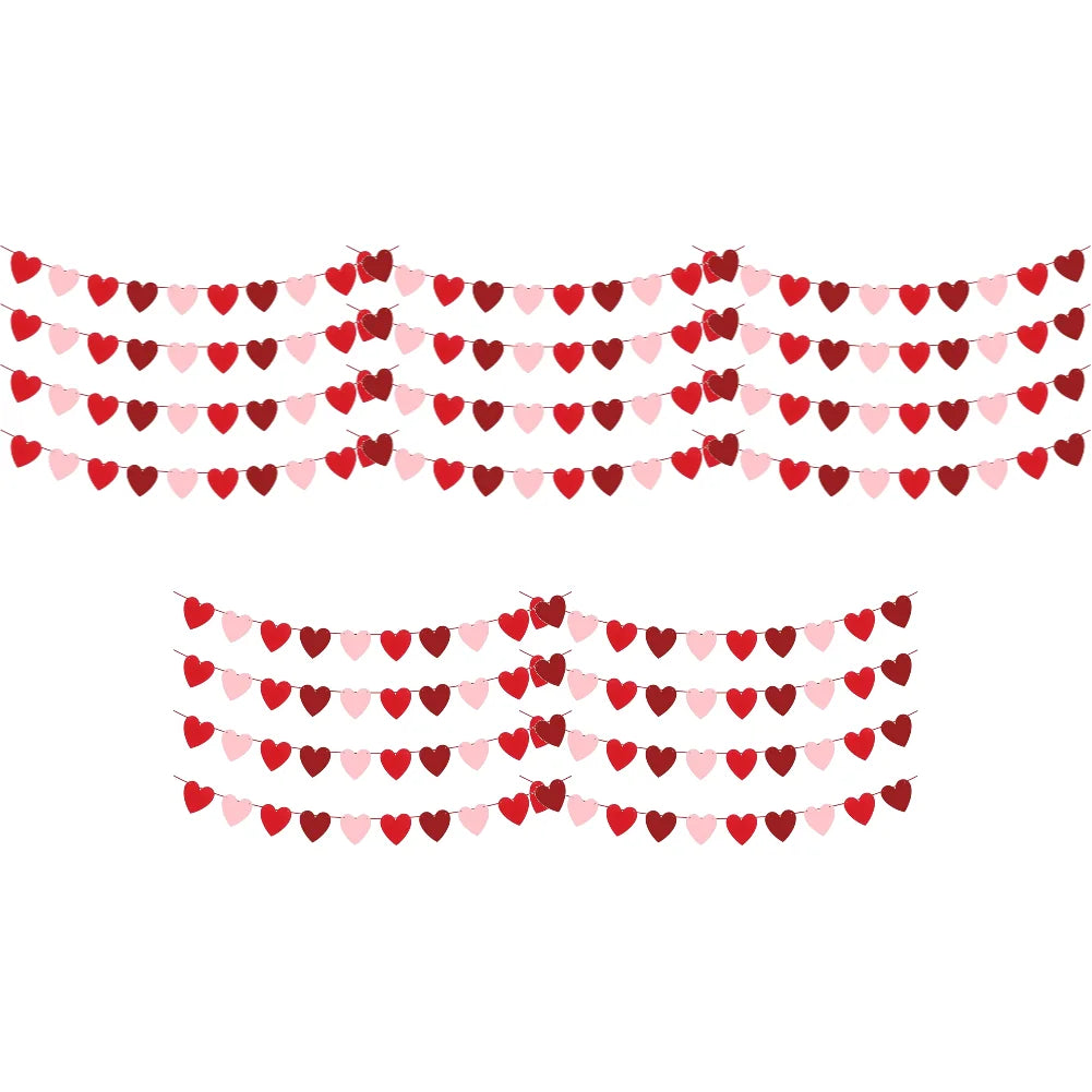 Valentine’s Heart Felt Banner Hanging
