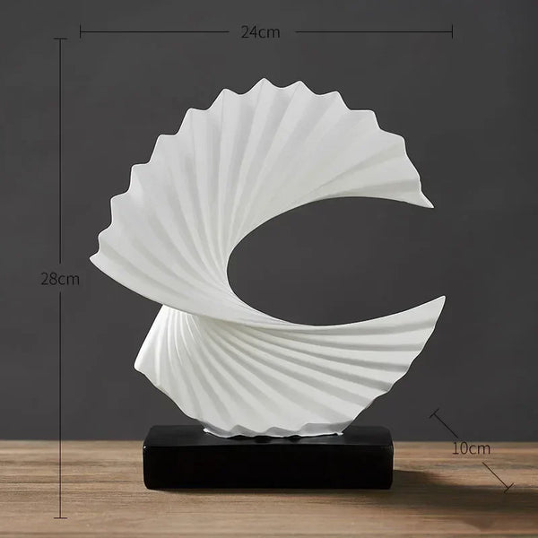 Modern Abstract Gold Resin Sculpture