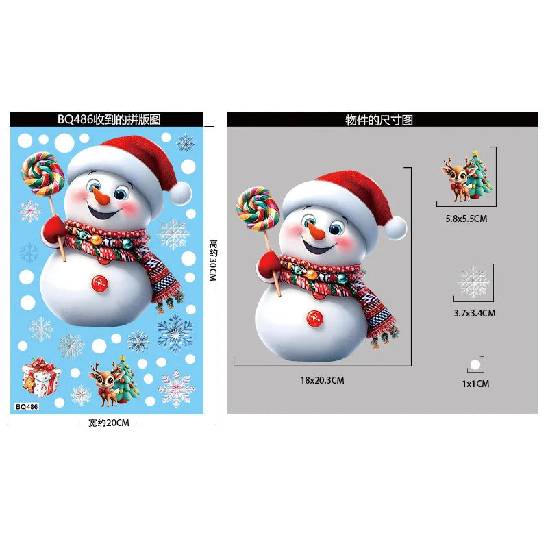 Christmas Snowflake & Santa Window Clings