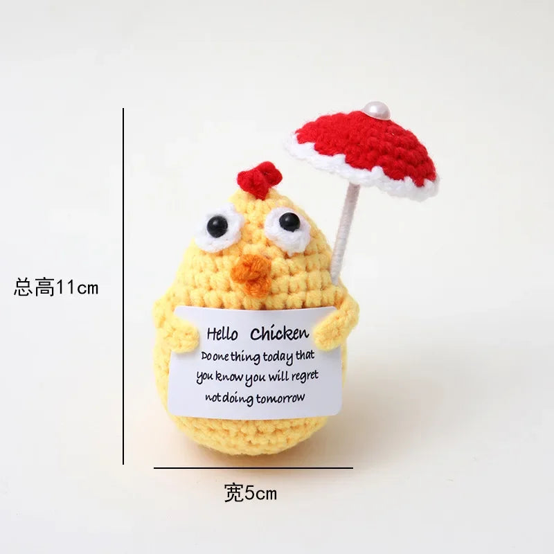 Positive Crochet Doll with Affirmation Card