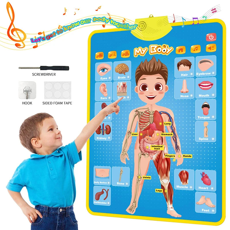 Talking Alphabet Wall Chart – Educational ABC & 123 Music Poster