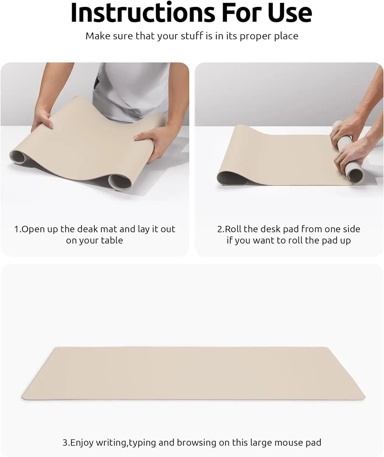 Large PU Leather Desk Pad Protector