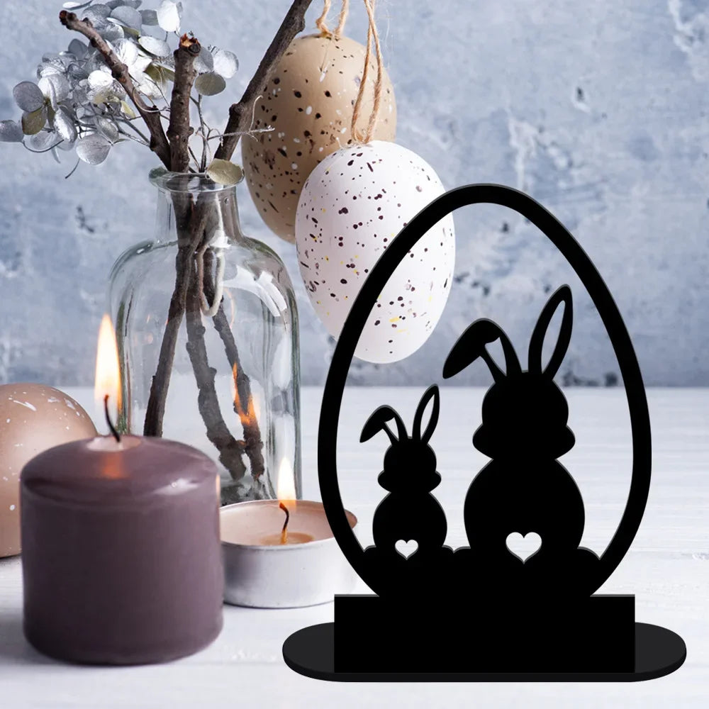 Solar Bunny Garden Statue with LED Light
