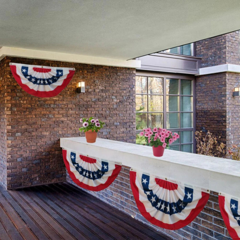 USA Patriotic Pleated Fan Flag Banner
