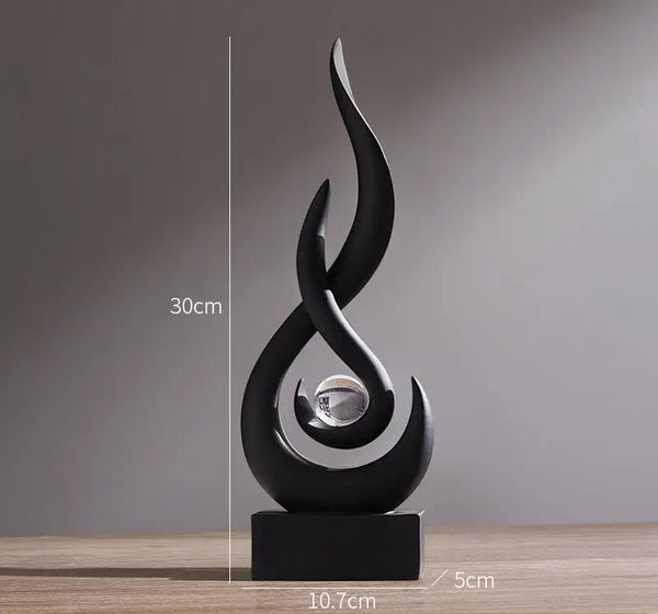 Abstract Orange Gold Ceramic Statue