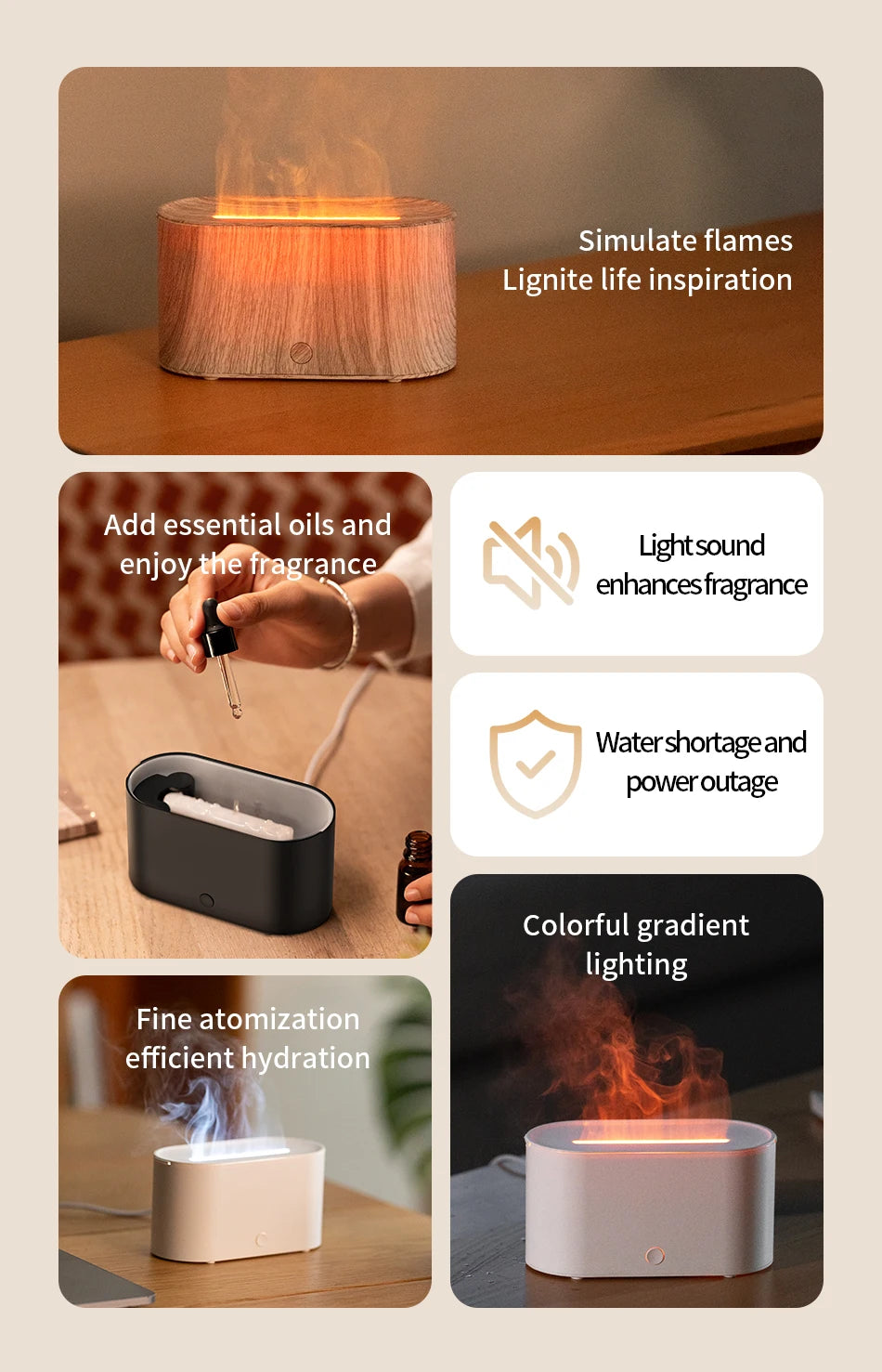Mini Flame Aromatherapy Humidifier
