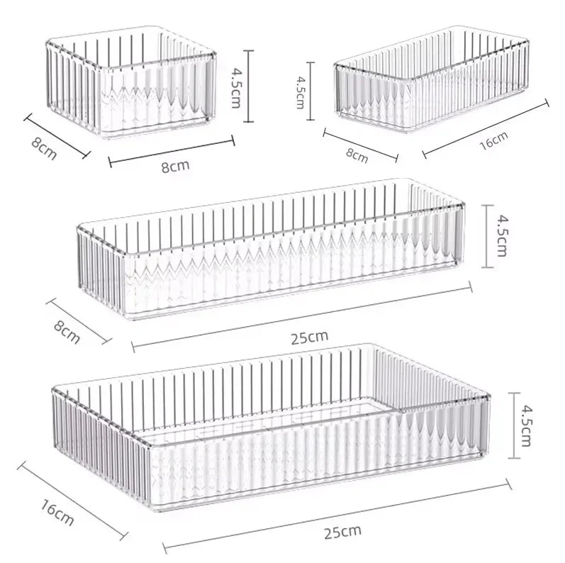 Clear Desk Organizer Box – Stackable Plastic Storage Drawer