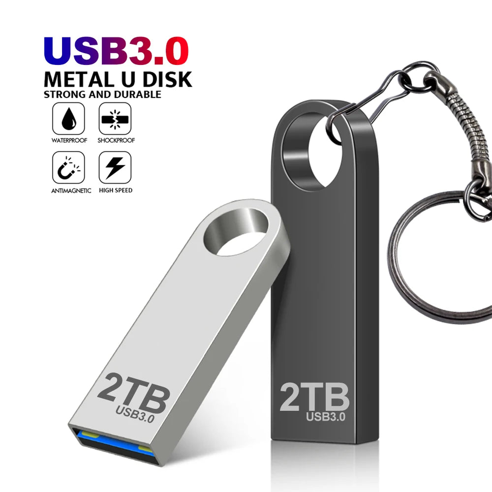 Metal USB Flash Drive – 128GB to 2TB High-Speed USB 3.0