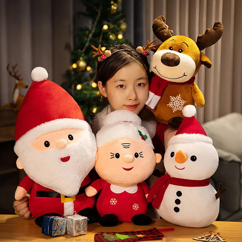 Cute Santa, Snowman & Elk Plush Toys