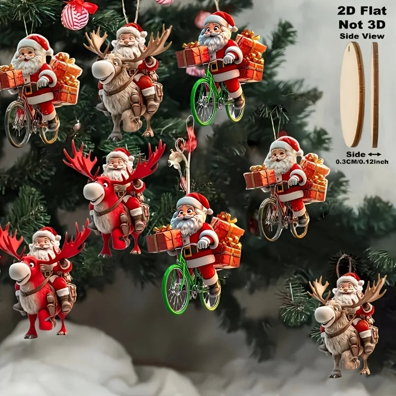 12-Piece Santa Claus Wooden Ornament Set