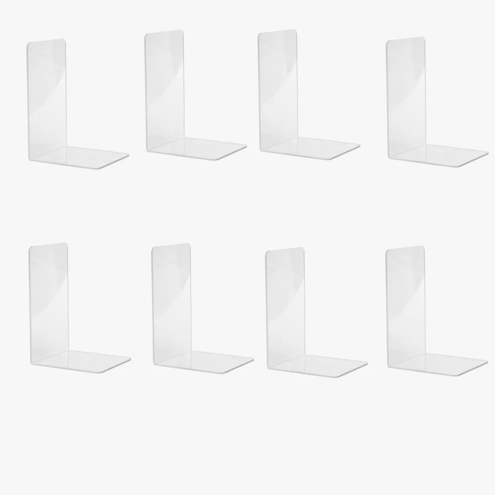 4/8PCS Clear Acrylic Bookends