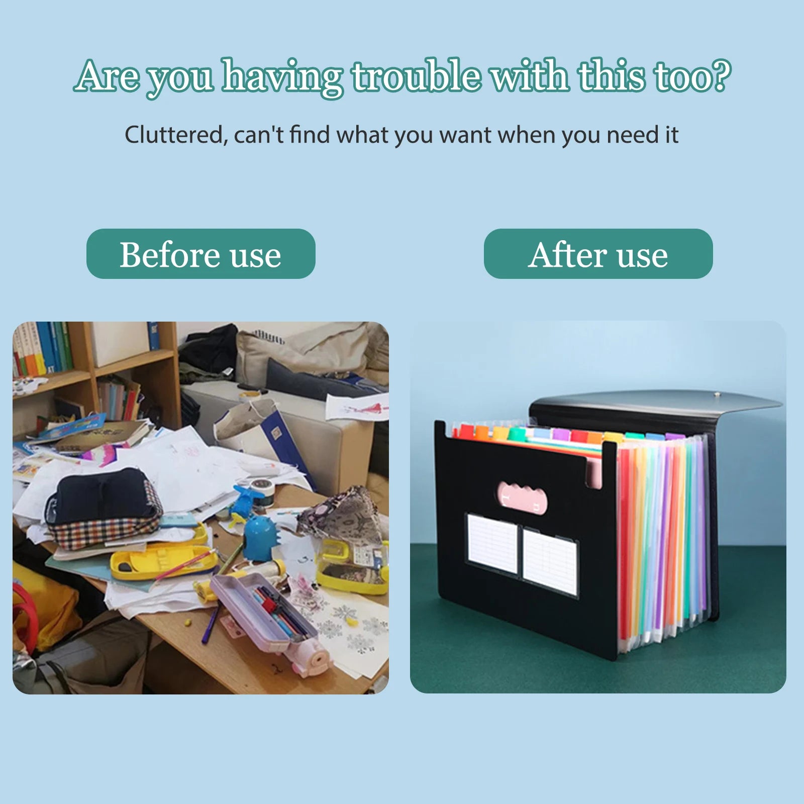 A4 Paper Organizer – 13/25-Pocket Expanding File Folder