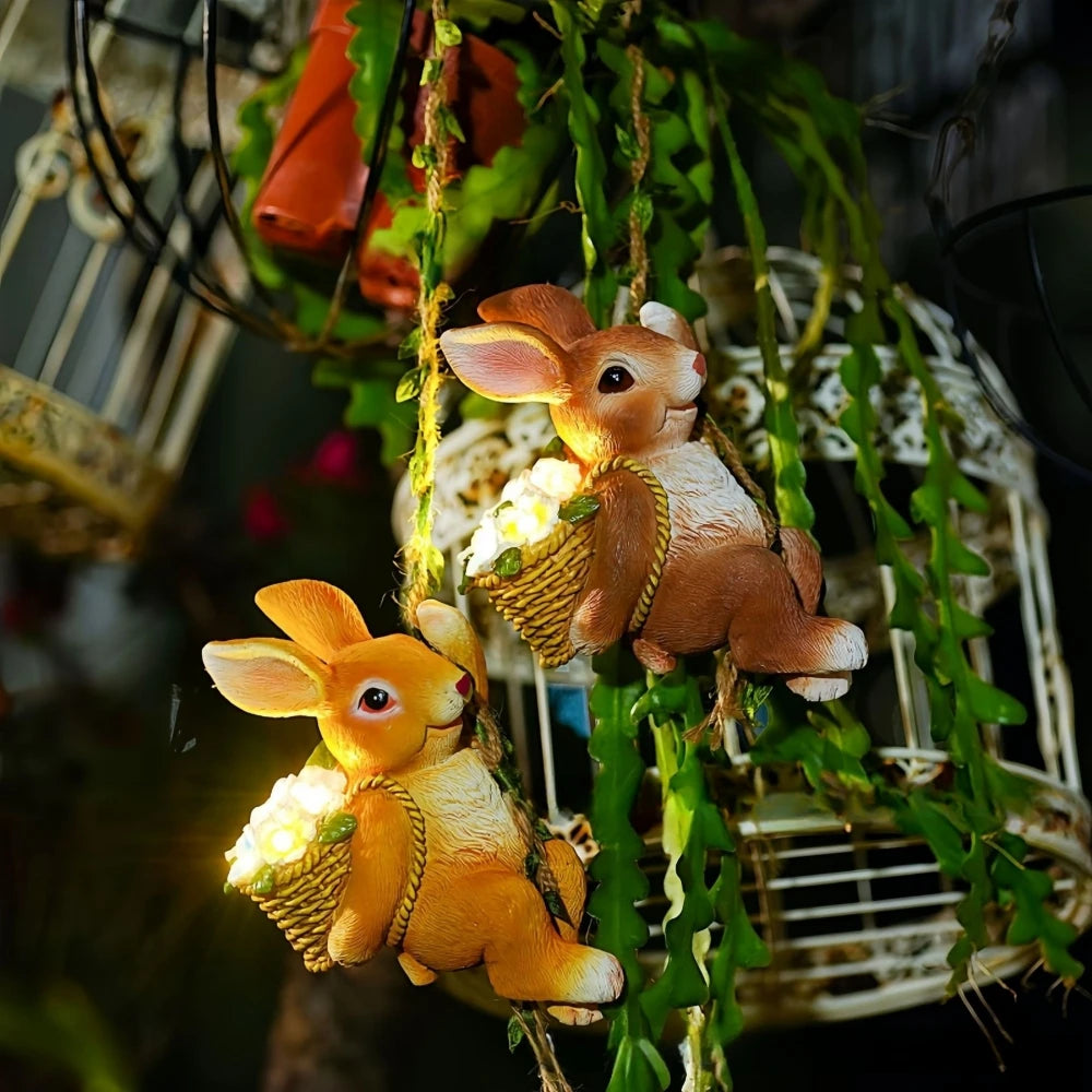 Climbing Rabbit Solar Light Figurine