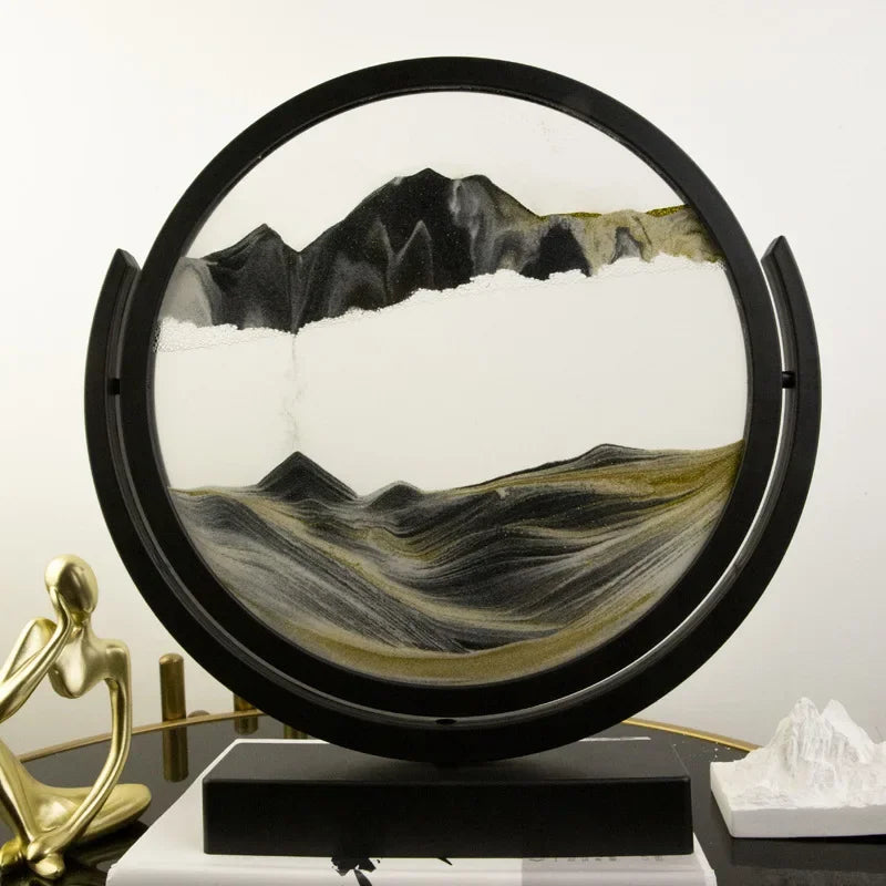 Round Rotating 3D Moving Sand Art