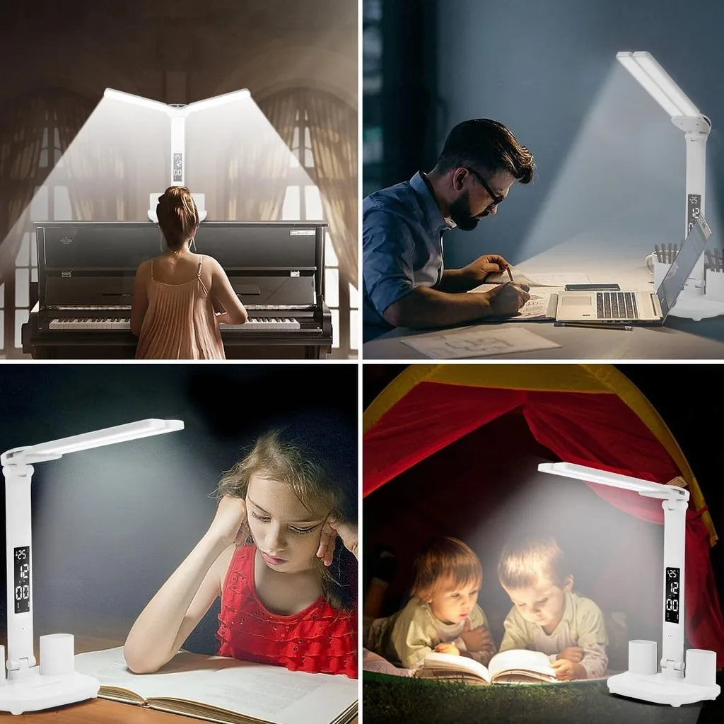 LED Desk Lamp with Clock