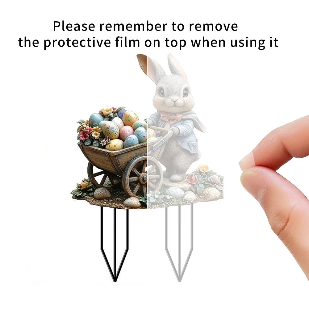 Easter Bunny Acrylic Garden Stake