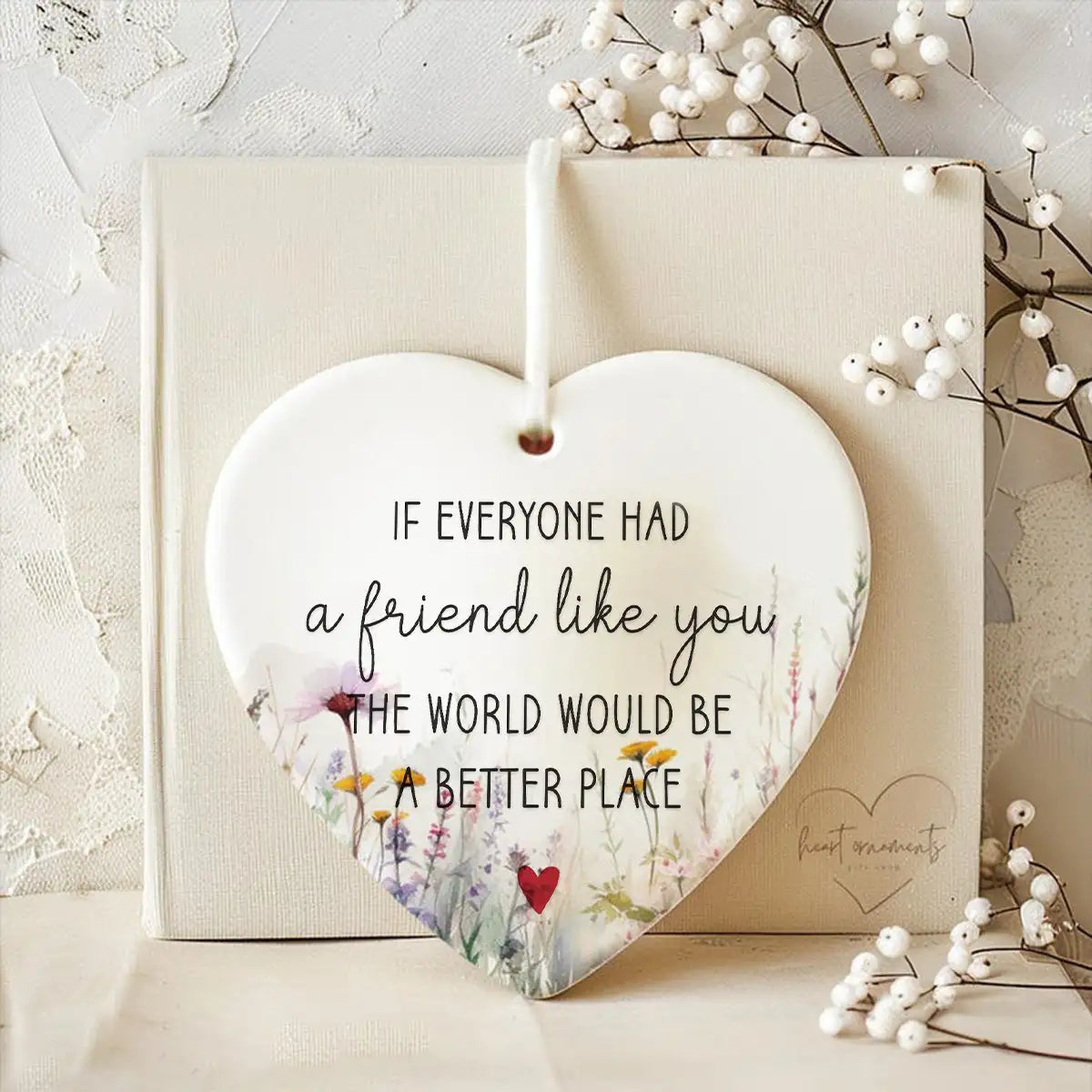 Heart-Shaped Friendship Acrylic Ornament