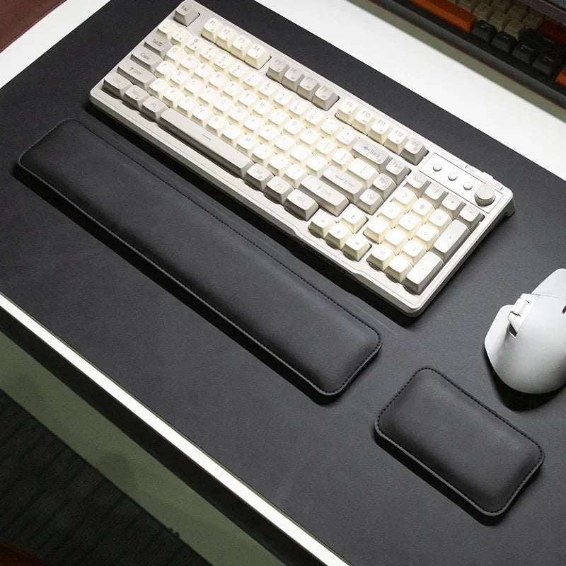 Large PU Leather Desk Pad Set with Mouse Wrist Guard
