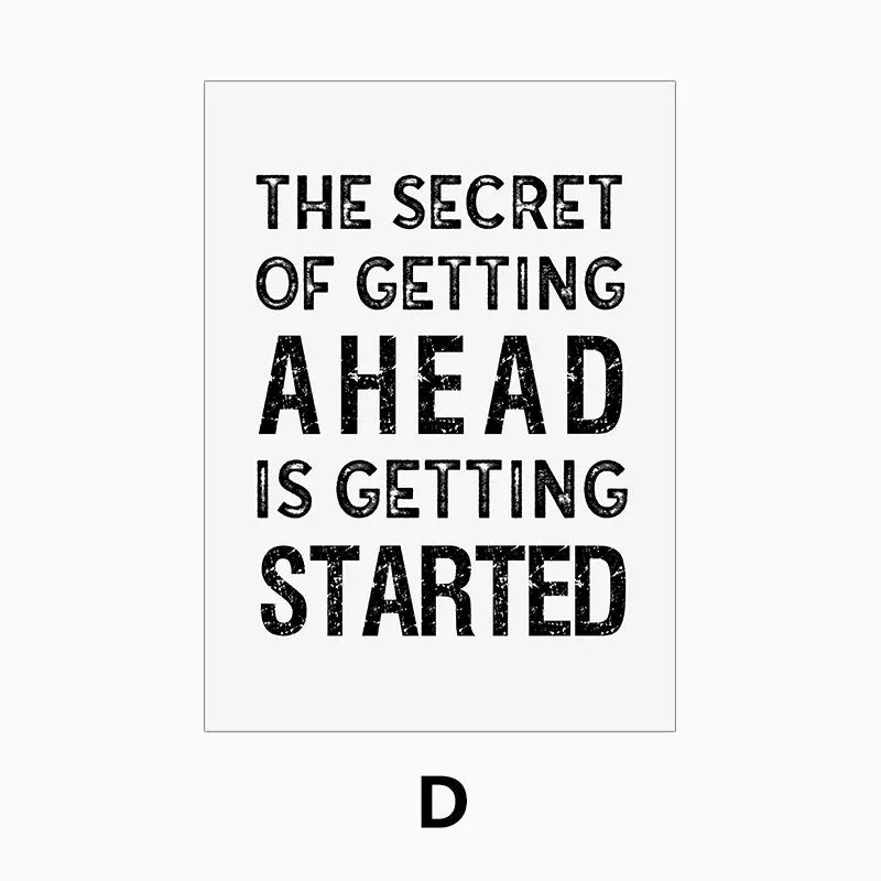 Black and White Inspirational Quote Canvas Art