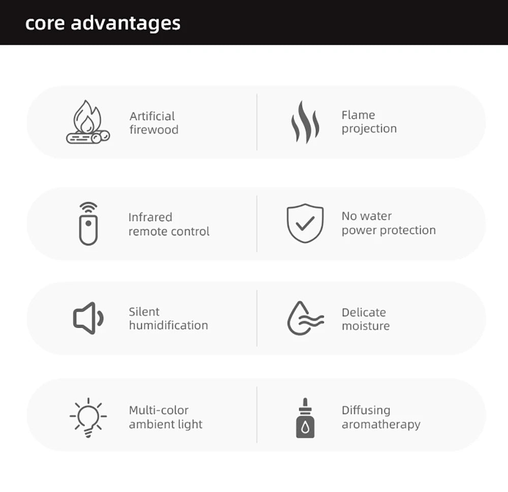 Flame Effect with LED Light and Remote Contro
