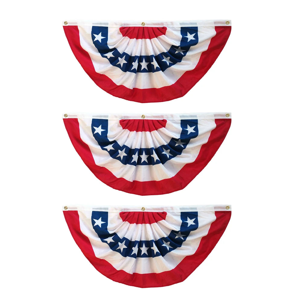 USA Patriotic Pleated Fan Flag Banner