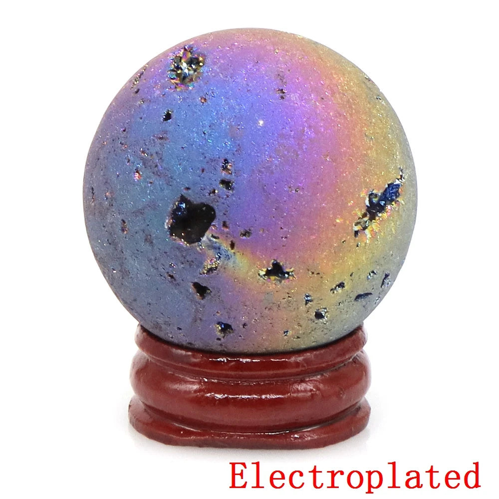 Natural Gemstone Crystal Ball with Stand