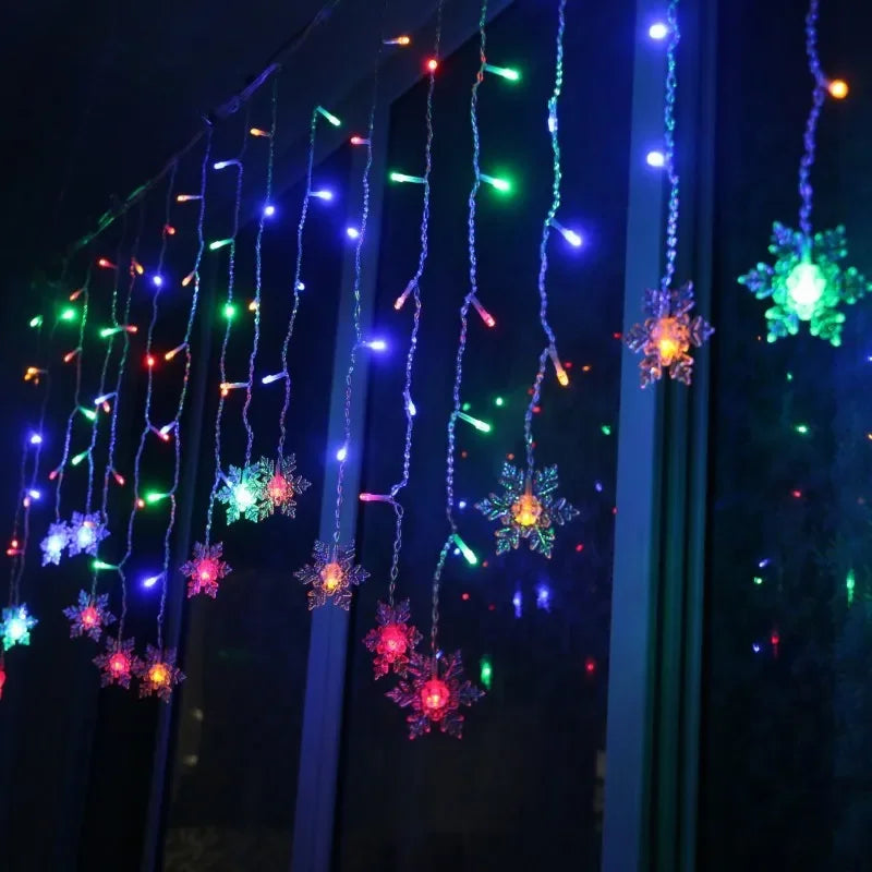 3.2M Snowflake Curtain String Lights