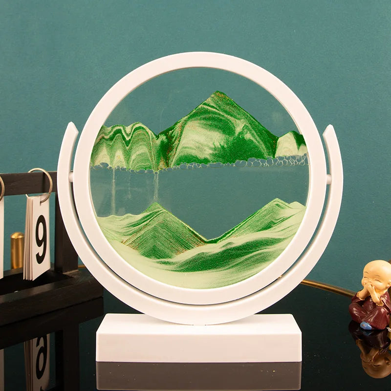 Round Rotating 3D Moving Sand Art