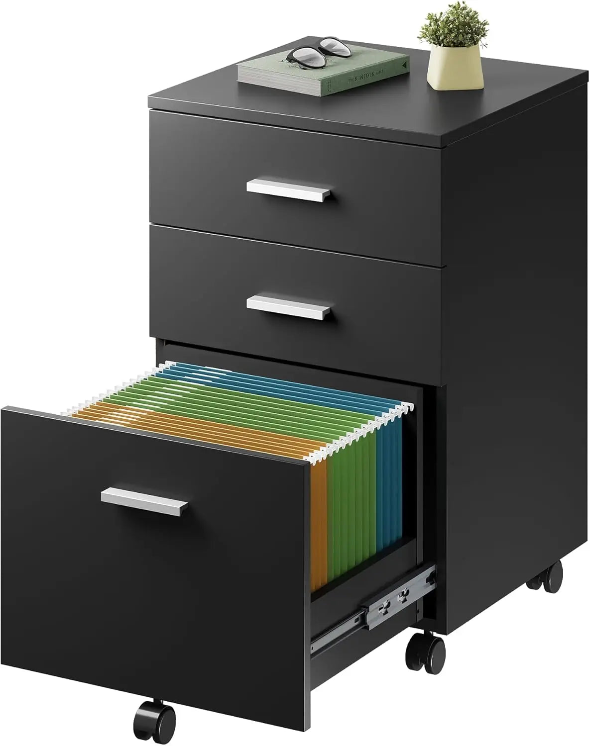 Wood Mobile File Cabinet – Rolling