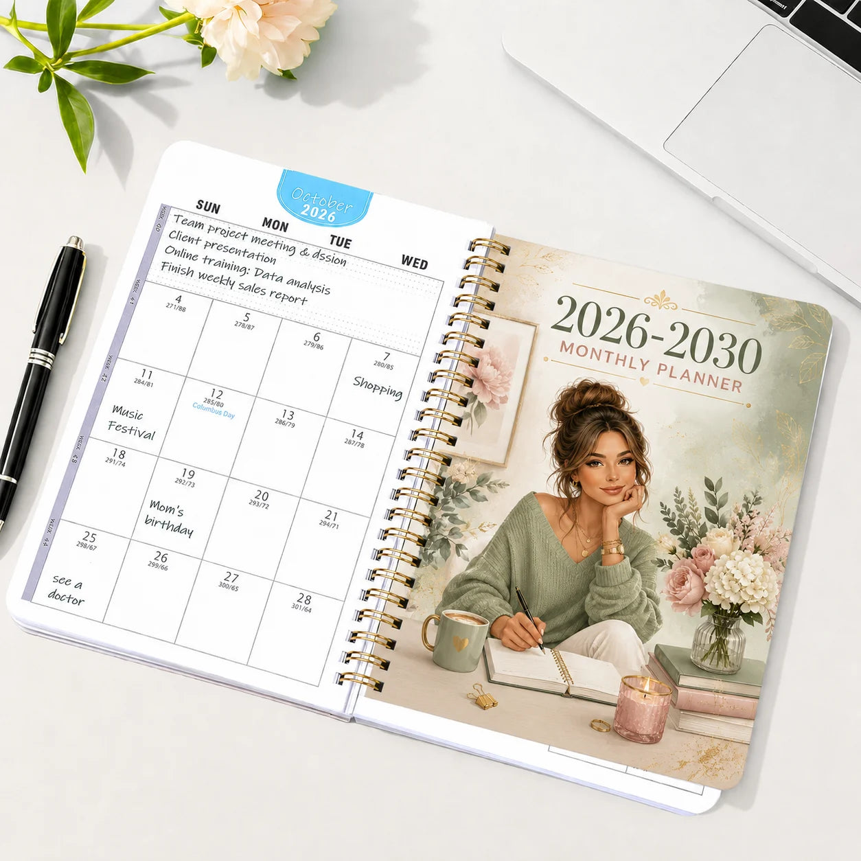 5-Year Monthly Planner Journal 2026-2030