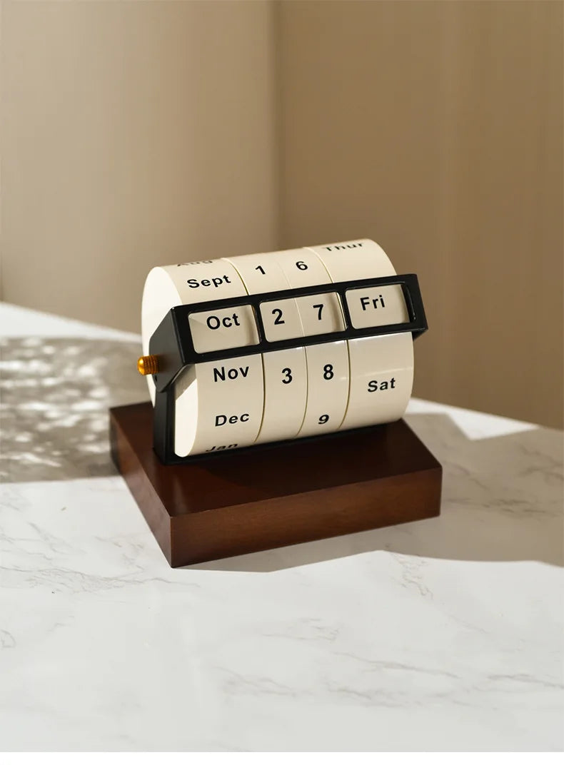 Rotating Wheel Perpetual Desk Calendar