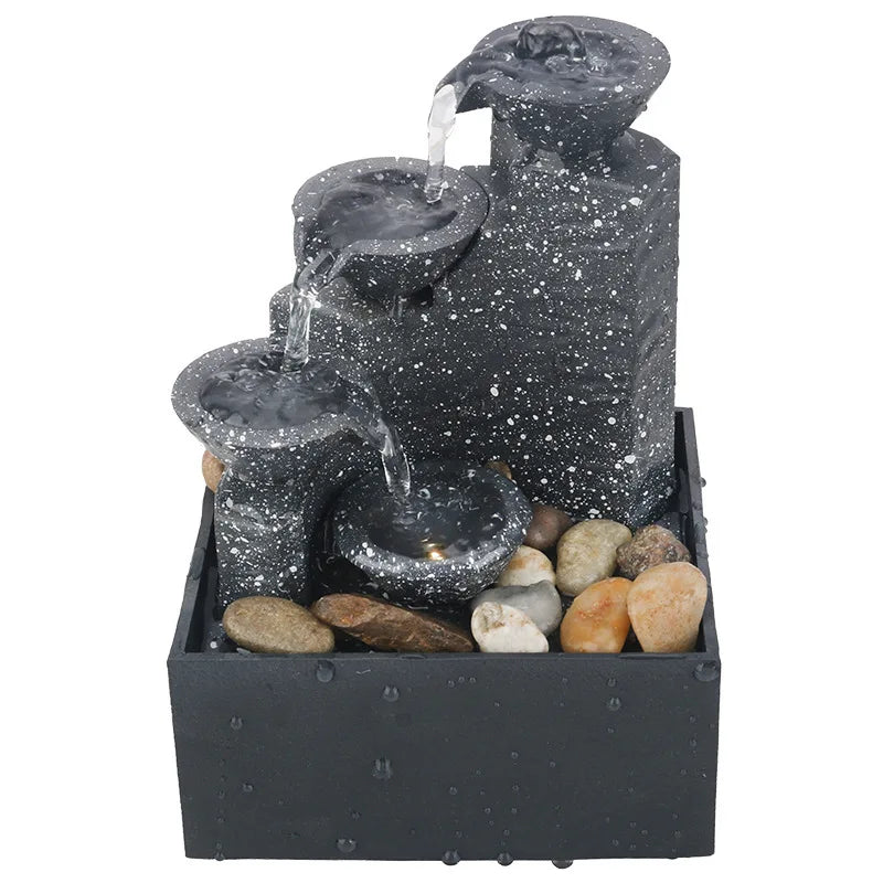 Desktop Waterfall Fountain – Flowing Water Ornament for Home & Office