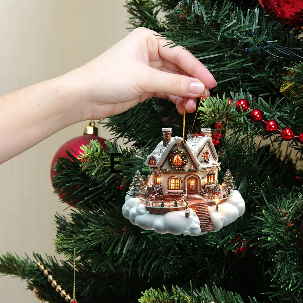 Acrylic Snow House Christmas Ornament