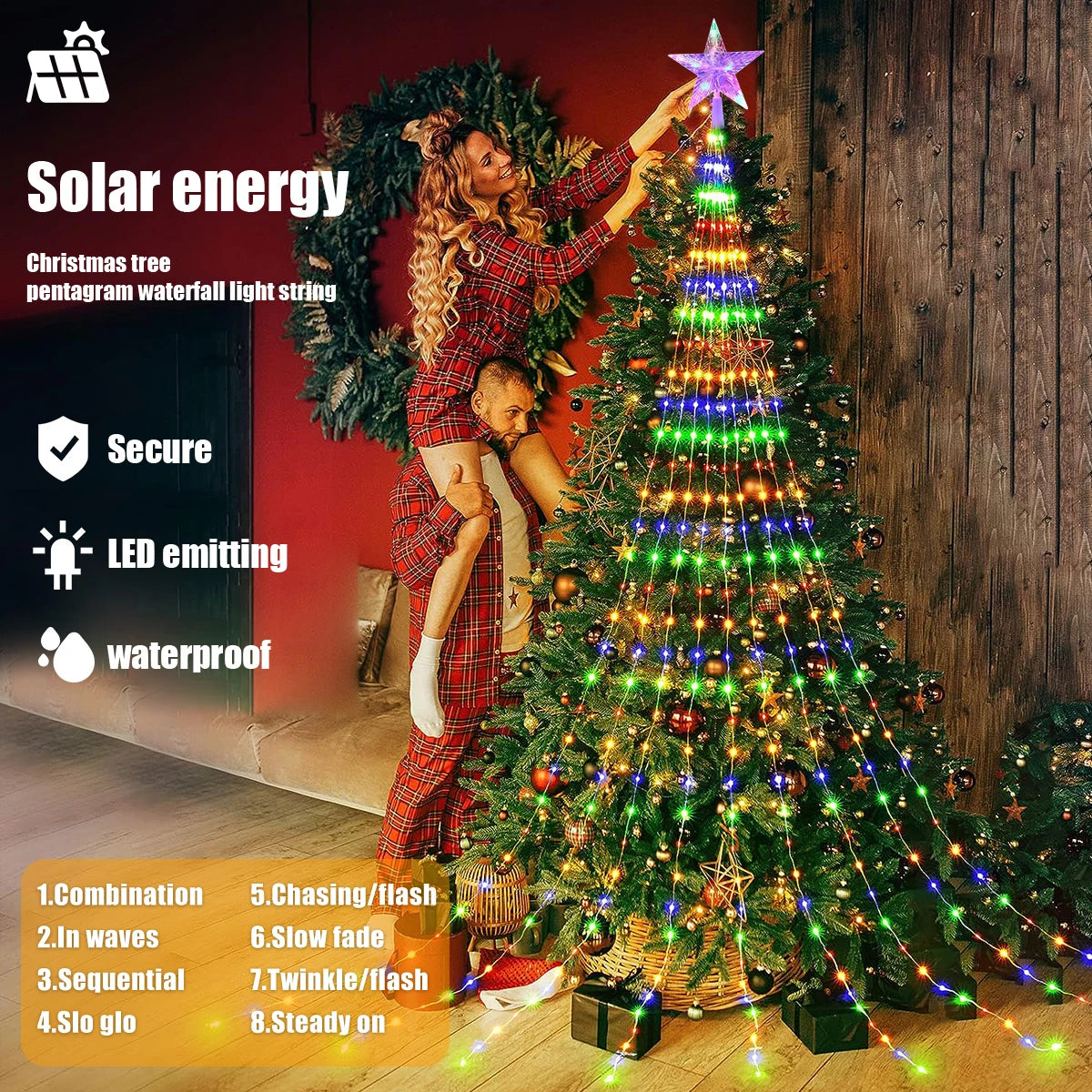 Solar Star Waterfall Fairy Lights